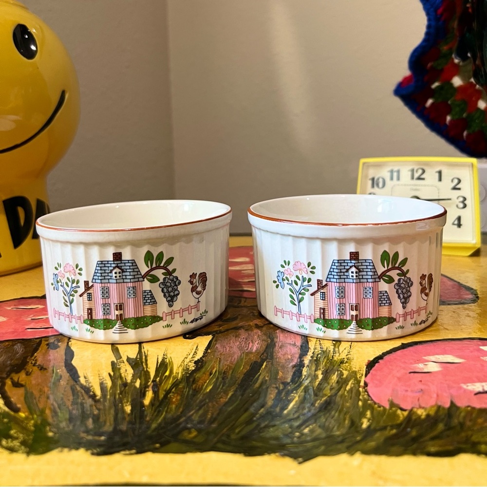 Vintage mini country home casserole dishes (set 2)